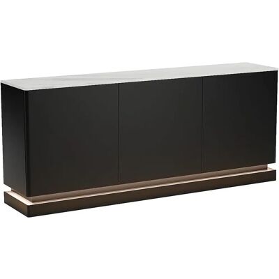Pascal Morabito - Moderner 3-türiger Sideboard mit LED - Schwarz & Marmor Pascal Morabito - Moderner 3-türiger Sideboard mit LED - Schwarz & Marmor