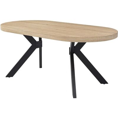 Vente-unique Model with 6 seats MDF Steel Table - Dining Table Vente-unique Model with 6 seats MDF Steel Table - Dining Table