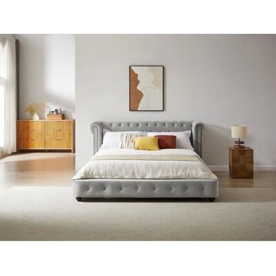 Vente-unique Tongerla Veloursbett 180x200cm - Klassischer Stil Vente-unique Tongerla Veloursbett 180x200cm - Klassischer Stil