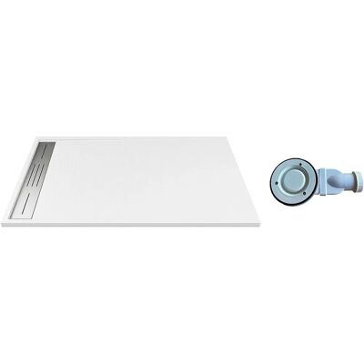 Vente-unique Trwała wanna prysznicowa z żywicy LYROSA - Nowoczesna, Personalizowana, 120x80cm Vente-unique Trwała wanna prysznicowa z żywicy LYROSA - Nowoczesna, Personalizowana, 120x80cm
