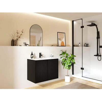 Vente-unique Zilga Bathroom Wall Cabinet - Black Vente-unique Zilga Bathroom Wall Cabinet - Black
