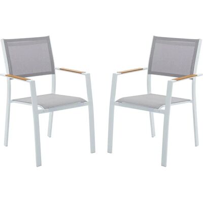 Ensemble de Chaises de Jardin MYLIA MACILA Gris Clair et Blanc - Empilables - Chaises de Jardin - Publicité Ensemble de Chaises de Jardin MYLIA MACILA Gris Clair et Blanc - Empilables - Chaises de Jardin - Publicité