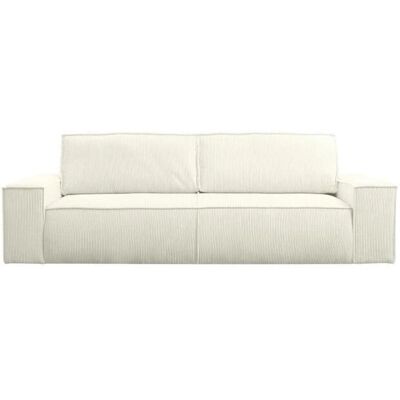 Vente-Unique Schlafsofa - 4-Sitzer Samt Weiß - Schlafcouch Vente-Unique Schlafsofa - 4-Sitzer Samt Weiß - Schlafcouch