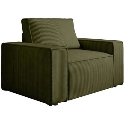 Vente-unique Schlafsofa - Khaki Samt - Vertikale Nähte - 160x200 cm Vente-unique Schlafsofa - Khaki Samt - Vertikale Nähte - 160x200 cm