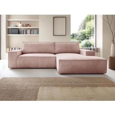 Vente-unique Amelia Rosa Samt Ecksofa Schlafsofa Vente-unique Amelia Rosa Samt Ecksofa Schlafsofa