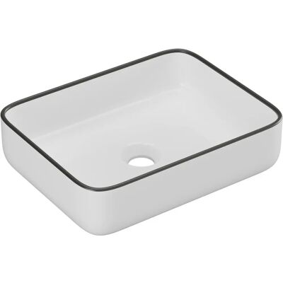 Vente-unique Lavabo rectangulaire en céramique - Noir et blanc - 50x39cm - JUNIKO II - Publicité Vente-unique Lavabo rectangulaire en céramique - Noir et blanc - 50x39cm - JUNIKO II - Publicité