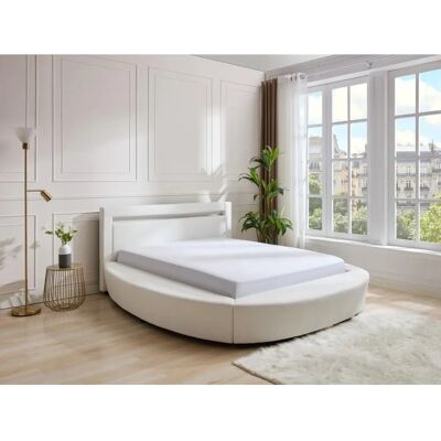Marke ABULIS Modell 160x200cm Synthetisches Lederbett - Modernes LED-Design Marke ABULIS Modell 160x200cm Synthetisches Lederbett - Modernes LED-Design