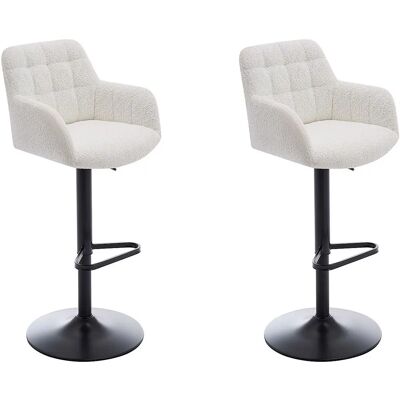 Lot de 2 tabourets de bar blancs réglables Pascal Morabito - Publicité Lot de 2 tabourets de bar blancs réglables Pascal Morabito - Publicité