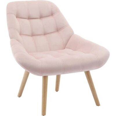 Vente-unique Fauteuil Velours Rose Luosto - Mobilier - Publicité Vente-unique Fauteuil Velours Rose Luosto - Mobilier - Publicité