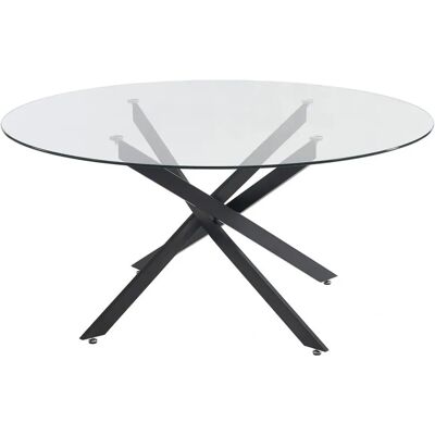 Vente-unique Cosima Round Glass Dining Table for 6 - Modern Design Vente-unique Cosima Round Glass Dining Table for 6 - Modern Design