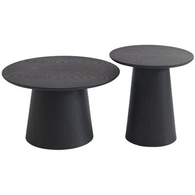 Vente-unique Piari Juego de 2 Mesas de Centro en Chapado en Madera Negra Vente-unique Piari Juego de 2 Mesas de Centro en Chapado en Madera Negra