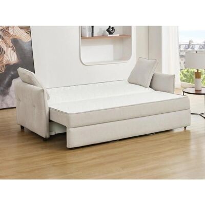 Vente-unique Sofá-Cama Bege 3 Lugares Vente-unique Sofá-Cama Bege 3 Lugares