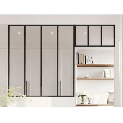 Bayview Schwarze Aluminium-Glaswand - Werkstattstil Bayview Schwarze Aluminium-Glaswand - Werkstattstil