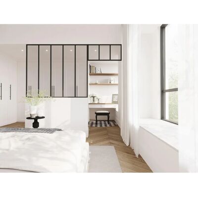 Bayview Glass Wall with Transom - Interior Partition - Black Bayview Glass Wall with Transom - Interior Partition - Black