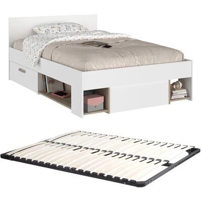 Unique KINSELIA Bett - 120x190 cm, Stauraum, Klassischer Stil Unique KINSELIA Bett - 120x190 cm, Stauraum, Klassischer Stil