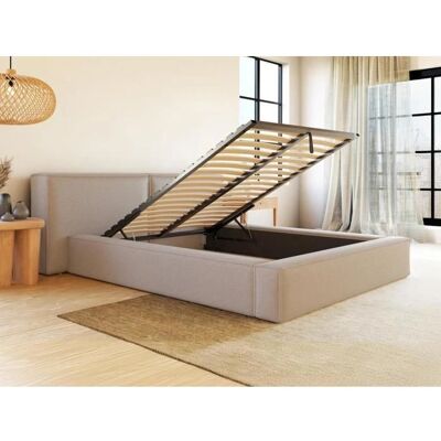 Pascal Morabito Beiges Bett mit Stauraum - 140x190 cm - Moderner Stil Pascal Morabito Beiges Bett mit Stauraum - 140x190 cm - Moderner Stil