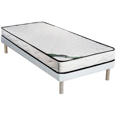 Ensemble Lit Bambou NATUREA - 90x190cm - Matelas & Cadre - Publicité Ensemble Lit Bambou NATUREA - 90x190cm - Matelas & Cadre - Publicité
