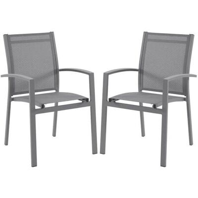 Chaise de jardin MYLIA TELTO - Anthracite - Empilable, Résistante à l'eau - Type de jardin Chaise de jardin MYLIA TELTO - Anthracite - Empilable, Résistante à l'eau - Type de jardin