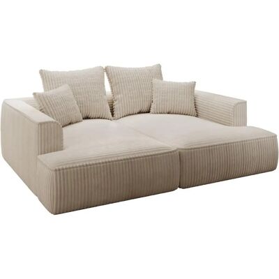 Vente-unique Beiges Samt 3-Sitzer Sofa - Komfortabel, Tiefsitz, Elegant Vente-unique Beiges Samt 3-Sitzer Sofa - Komfortabel, Tiefsitz, Elegant