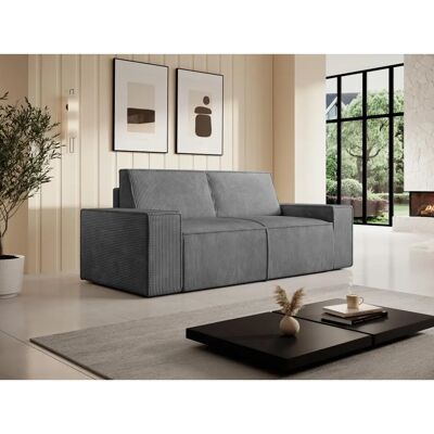Vente-unique Canapé Velours Gris 2 Places Amelia - Sofa - Publicité Vente-unique Canapé Velours Gris 2 Places Amelia - Sofa - Publicité