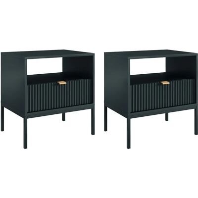 Pascal Morabito - Nachttisch-Set mit 1 Schublade & 1 Nische - Modern Pascal Morabito - Nachttisch-Set mit 1 Schublade & 1 Nische - Modern