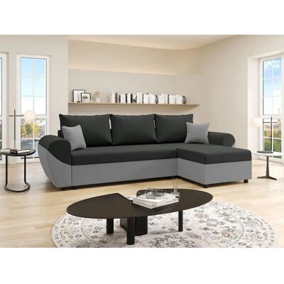 Vente-unique Canapé d'angle réversible en tissu LIERNO - Convertible - Publicité Vente-unique Canapé d'angle réversible en tissu LIERNO - Convertible - Publicité