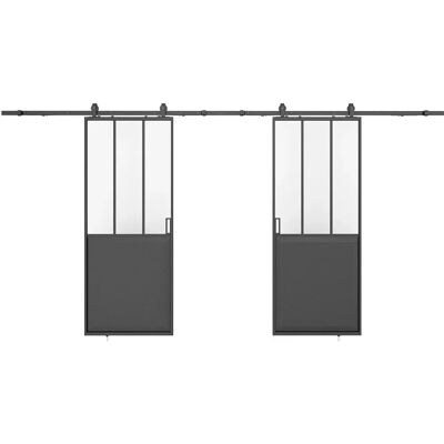 Vente-unique Doppelschiebetür - ARTISTO II in Schwarz Vente-unique Doppelschiebetür - ARTISTO II in Schwarz