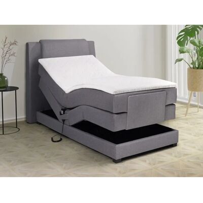 Vente-unique Compleet boxspringbed 100x200cm - Lichtgrijs Vente-unique Compleet boxspringbed 100x200cm - Lichtgrijs
