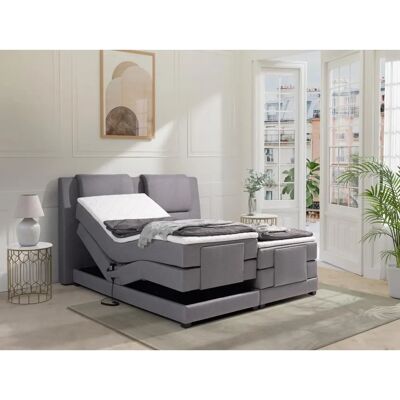 Vente-unique Lit Boxspring - Lattes de Relaxation Électriques - 2x80x200cm - Publicité Vente-unique Lit Boxspring - Lattes de Relaxation Électriques - 2x80x200cm - Publicité