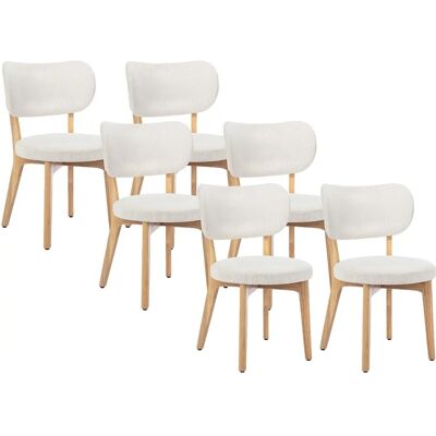 Lot de 6 chaises en velours et bois - Intérieur Lot de 6 chaises en velours et bois - Intérieur