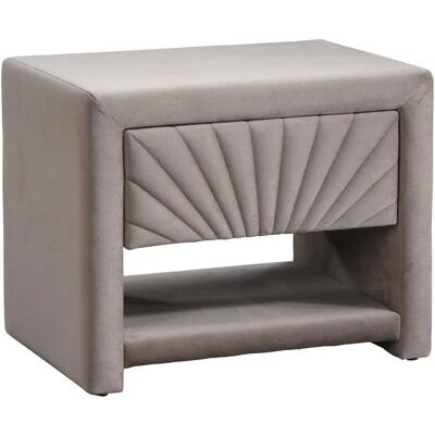 Vente-unique Ulami Table de chevet Velours - Beige - Publicité Vente-unique Ulami Table de chevet Velours - Beige - Publicité
