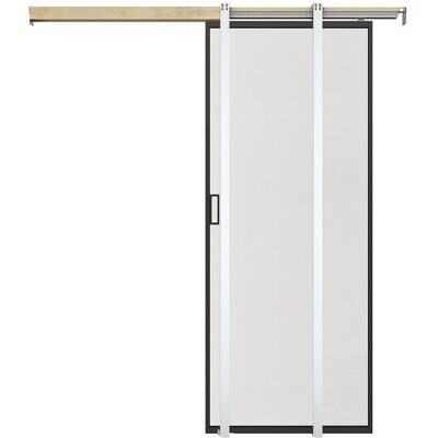 Vente-unique Porte coulissante avec verre dépoli - H205 x L63 cm - Publicité Vente-unique Porte coulissante avec verre dépoli - H205 x L63 cm - Publicité