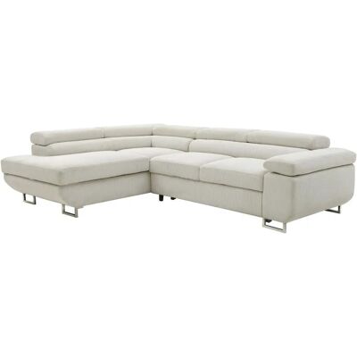 Vente-unique NURAZIO Beiges Samt-Ecksofa - Sofa Vente-unique NURAZIO Beiges Samt-Ecksofa - Sofa