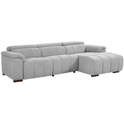 Vente-unique Lichtgrijs Hoekbank - Elektrisch relax, 5 plaatsen Vente-unique Lichtgrijs Hoekbank - Elektrisch relax, 5 plaatsen