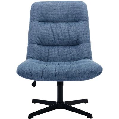 Vente-unique Fauteuil pivotant en tissu bleu - Siège - Publicité Vente-unique Fauteuil pivotant en tissu bleu - Siège - Publicité