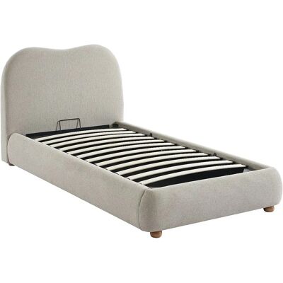 VANARI Beige Stauraumbett - 90x190cm, Polyester, Lattenrost VANARI Beige Stauraumbett - 90x190cm, Polyester, Lattenrost