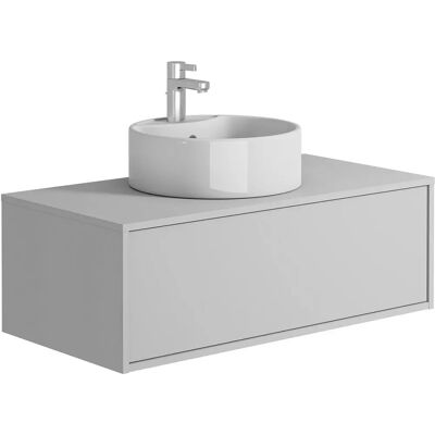 Vente-unique Teana Wall-Mounted Bathroom Furniture - White, 94cm, Model II Vente-unique Teana Wall-Mounted Bathroom Furniture - White, 94cm, Model II