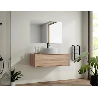 Vente-unique Meble łazienkowe - naturalny jasny 94cm TEANA II Vente-unique Meble łazienkowe - naturalny jasny 94cm TEANA II