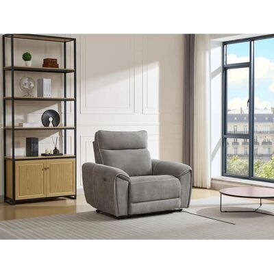 Vente-unique Fauteuil relax électrique gris - USB, 135° - Publicité Vente-unique Fauteuil relax électrique gris - USB, 135° - Publicité
