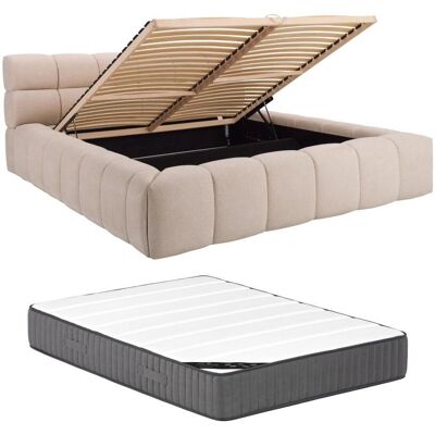 Beige Opbergbed Pascal Morabito - 160x200cm - Bed, Matras & Frame Beige Opbergbed Pascal Morabito - 160x200cm - Bed, Matras & Frame