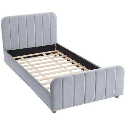 Vente-Unique Rogadi Bett - Samt, 90x190cm, Vintage Stil Vente-Unique Rogadi Bett - Samt, 90x190cm, Vintage Stil
