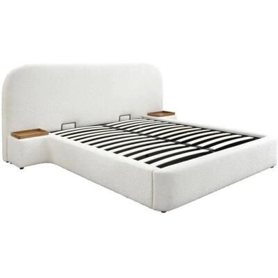 Lit Maison Céphy 180x200cm avec Rangement - Blanc Lit Maison Céphy 180x200cm avec Rangement - Blanc