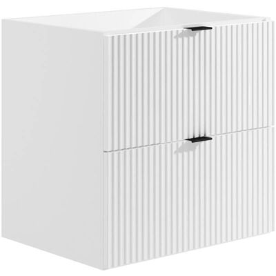 Vente-unique Bathroom Cabinet - Textured White MDF - 60cm Vente-unique Bathroom Cabinet - Textured White MDF - 60cm