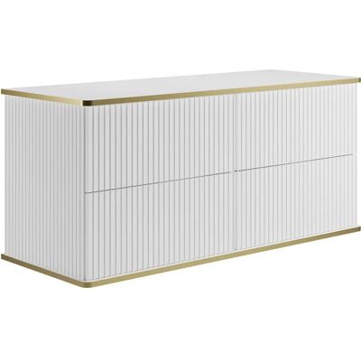 Vente-unique White Striated Wall-mounted Bathroom Cabinet - 120cm Vente-unique White Striated Wall-mounted Bathroom Cabinet - 120cm