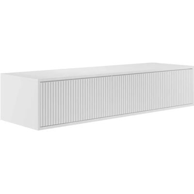 Vente-unique Arnega Meuble de salle de bain suspendu - Blanc - 150cm - MDF Vente-unique Arnega Meuble de salle de bain suspendu - Blanc - 150cm - MDF