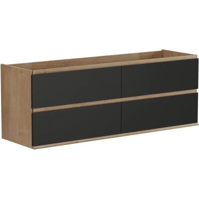 SABURI Badezimmer Schrank - Doppelwaschbecken Wandmontage - Soft Close, 150cm SABURI Badezimmer Schrank - Doppelwaschbecken Wandmontage - Soft Close, 150cm