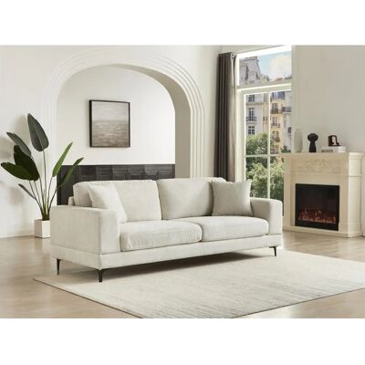Vente-unique Jamolo 3-Sitzer Sofa - Strukturiertes Beige Stoff Vente-unique Jamolo 3-Sitzer Sofa - Strukturiertes Beige Stoff
