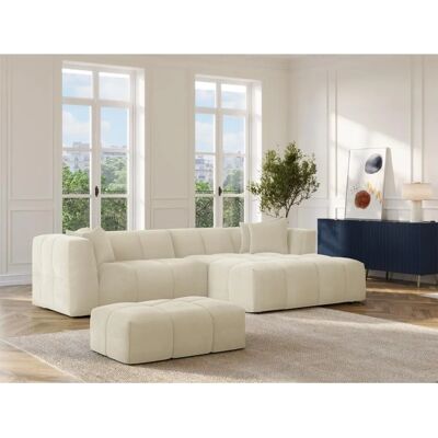 Maison Céphy NAEMIA Samtbezug Beiger Hocker - Pouf Maison Céphy NAEMIA Samtbezug Beiger Hocker - Pouf