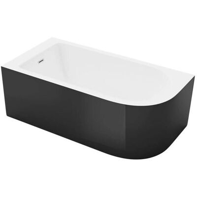 Vente-unique Wanna narożna - 150x75x58cm - Czarna - Lewy róg - Anika Vente-unique Wanna narożna - 150x75x58cm - Czarna - Lewy róg - Anika