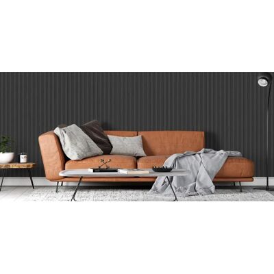 Vente-unique Schwarz Holz-Effekt 3D Wandpaneel - Innendekor Vente-unique Schwarz Holz-Effekt 3D Wandpaneel - Innendekor